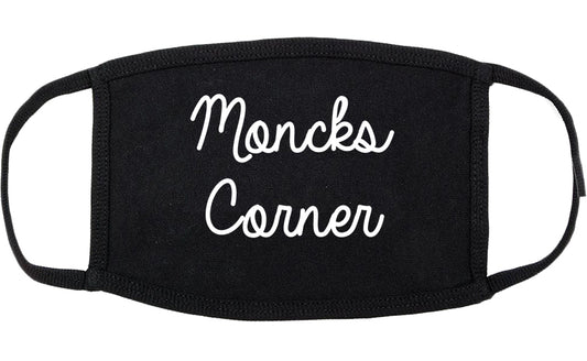 Moncks Corner South Carolina SC Script Cotton Face Mask Black