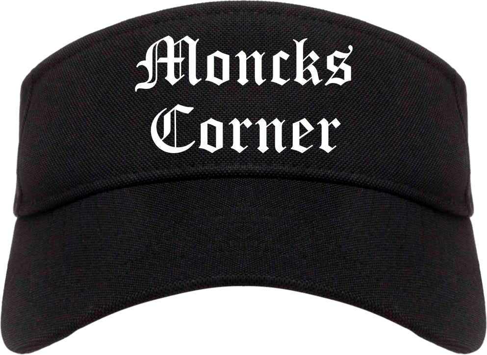 Moncks Corner South Carolina SC Old English Mens Visor Cap Hat Black
