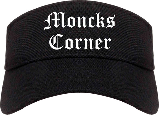 Moncks Corner South Carolina SC Old English Mens Visor Cap Hat Black