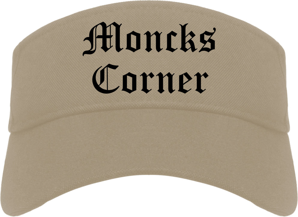 Moncks Corner South Carolina SC Old English Mens Visor Cap Hat Khaki