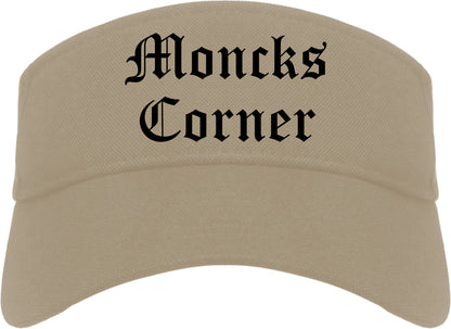 Moncks Corner South Carolina SC Old English Mens Visor Cap Hat Khaki