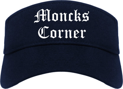 Moncks Corner South Carolina SC Old English Mens Visor Cap Hat Navy Blue