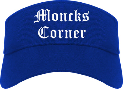 Moncks Corner South Carolina SC Old English Mens Visor Cap Hat Royal Blue