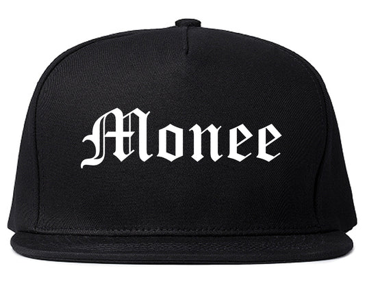 Monee Illinois IL Old English Mens Snapback Hat Black