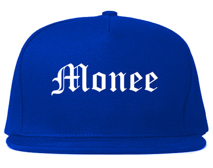 Monee Illinois IL Old English Mens Snapback Hat Royal Blue