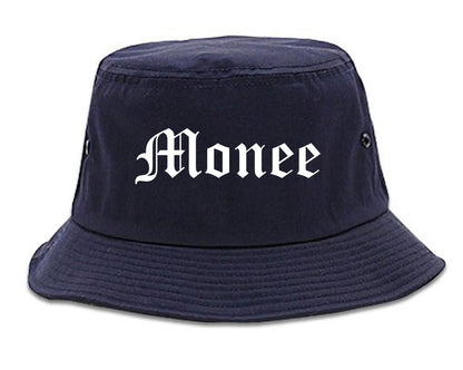 Monee Illinois IL Old English Mens Bucket Hat Navy Blue