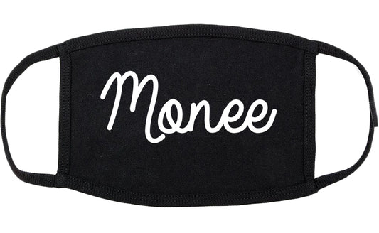 Monee Illinois IL Script Cotton Face Mask Black