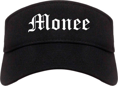 Monee Illinois IL Old English Mens Visor Cap Hat Black