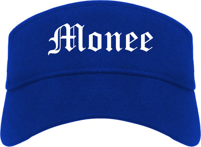 Monee Illinois IL Old English Mens Visor Cap Hat Royal Blue