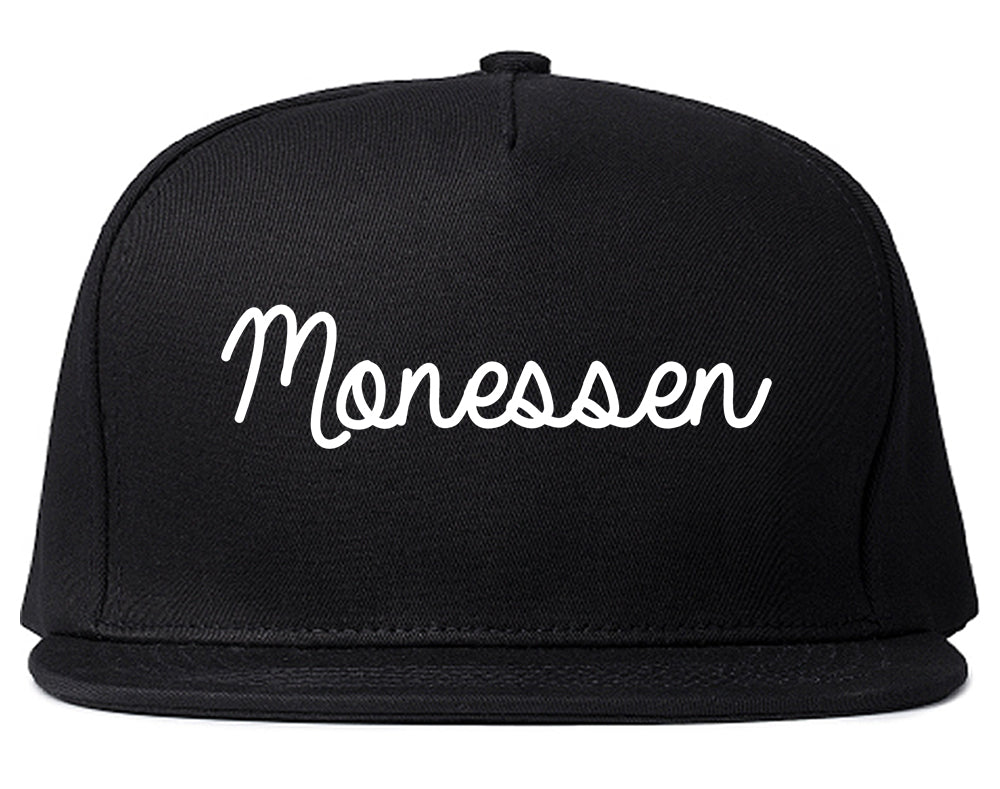 Monessen Pennsylvania PA Script Mens Snapback Hat Black