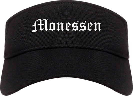 Monessen Pennsylvania PA Old English Mens Visor Cap Hat Black
