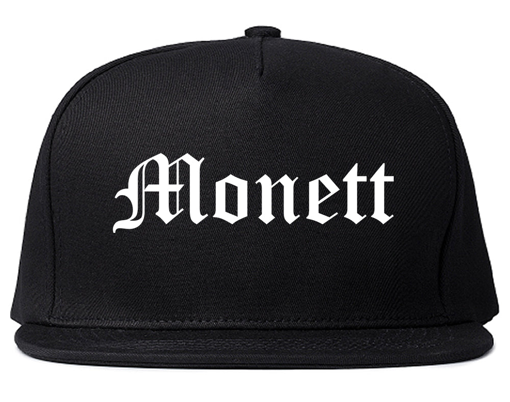 Monett Missouri MO Old English Mens Snapback Hat Black