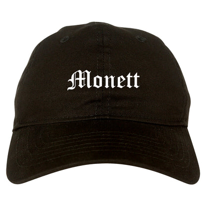 Monett Missouri MO Old English Mens Dad Hat Baseball Cap Black