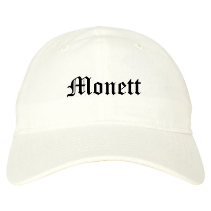 Monett Missouri MO Old English Mens Dad Hat Baseball Cap White