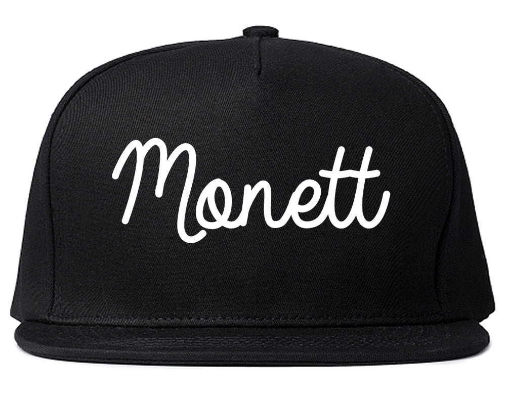 Monett Missouri MO Script Mens Snapback Hat Black
