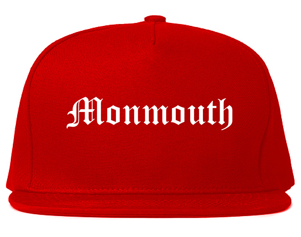 Monmouth Illinois IL Old English Mens Snapback Hat Red