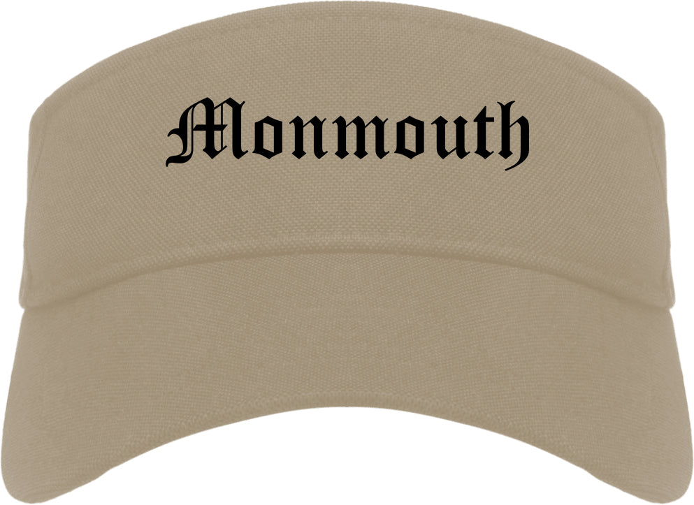 Monmouth Illinois IL Old English Mens Visor Cap Hat Khaki