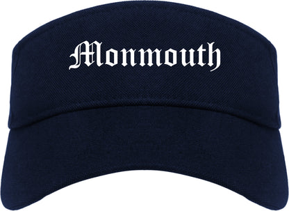 Monmouth Illinois IL Old English Mens Visor Cap Hat Navy Blue