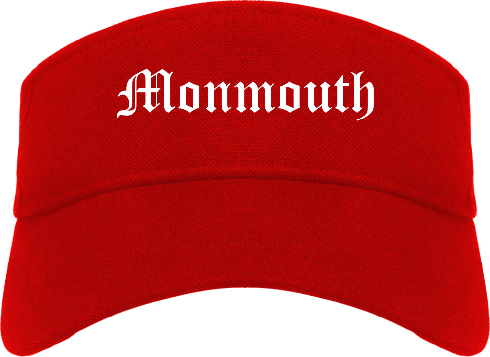 Monmouth Illinois IL Old English Mens Visor Cap Hat Red