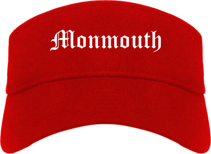 Monmouth Illinois IL Old English Mens Visor Cap Hat Red
