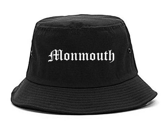 Monmouth Oregon OR Old English Mens Bucket Hat Black