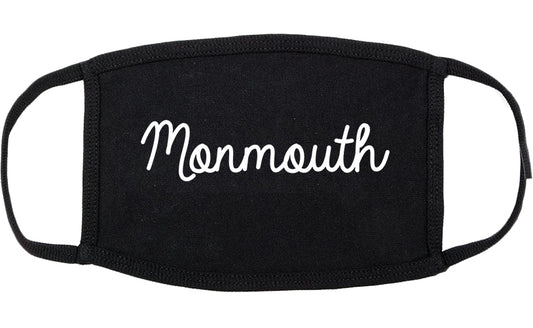 Monmouth Oregon OR Script Cotton Face Mask Black