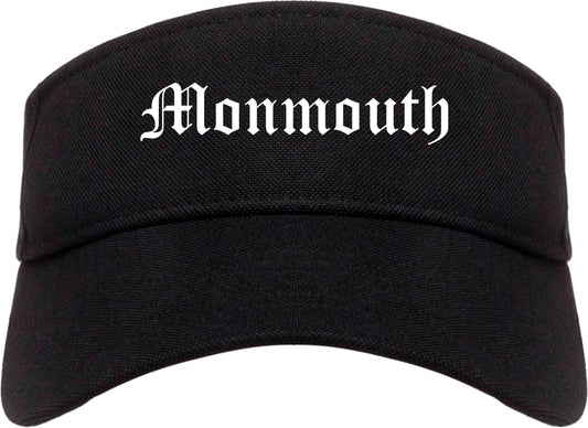 Monmouth Oregon OR Old English Mens Visor Cap Hat Black