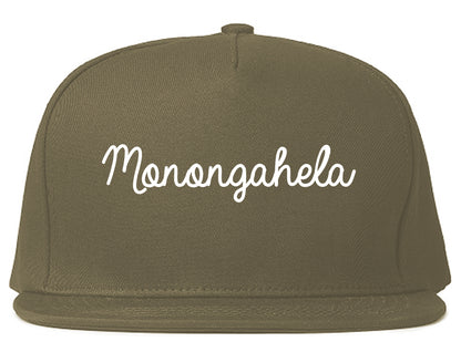 Monongahela Pennsylvania PA Script Mens Snapback Hat Grey