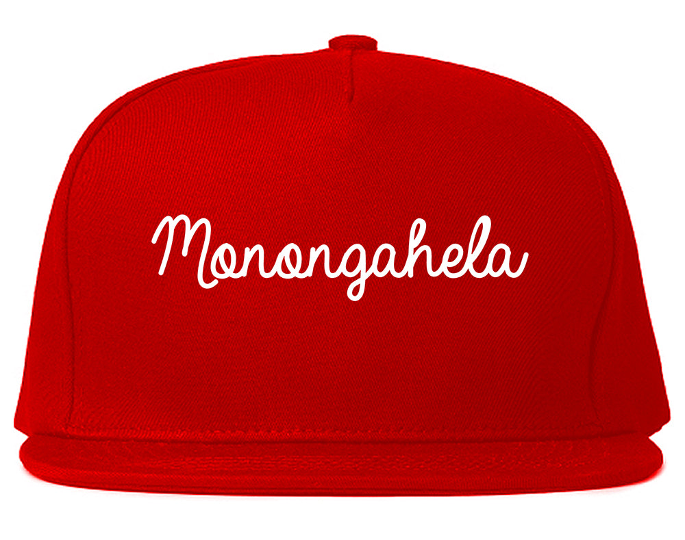 Monongahela Pennsylvania PA Script Mens Snapback Hat Red