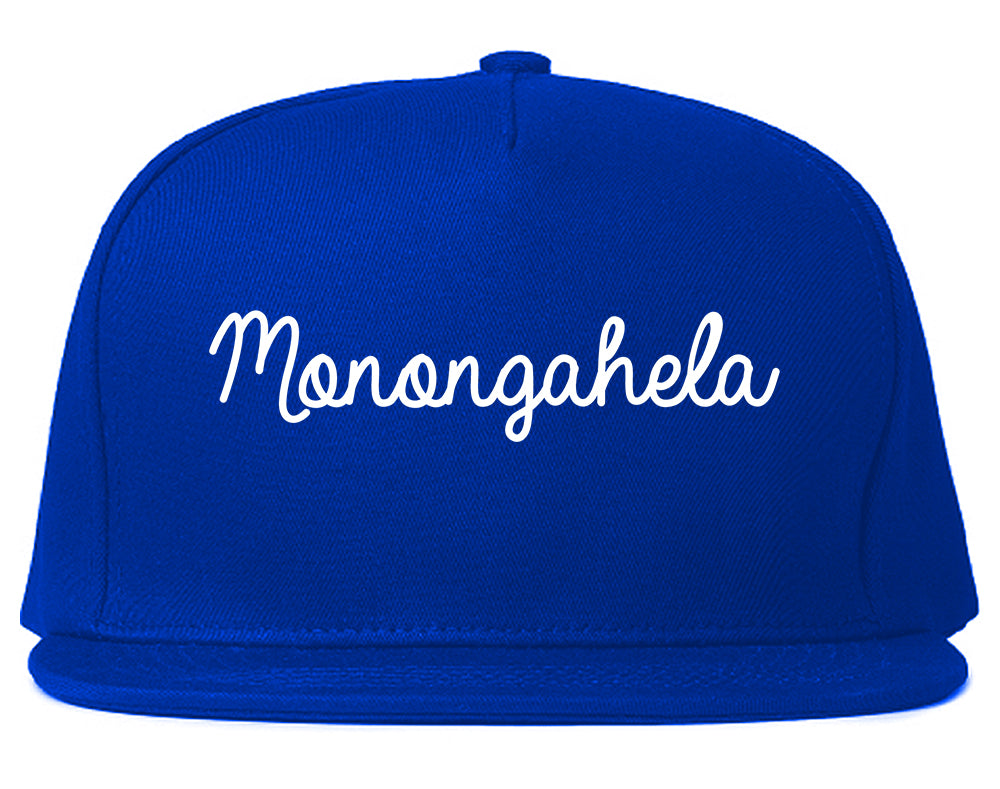 Monongahela Pennsylvania PA Script Mens Snapback Hat Royal Blue