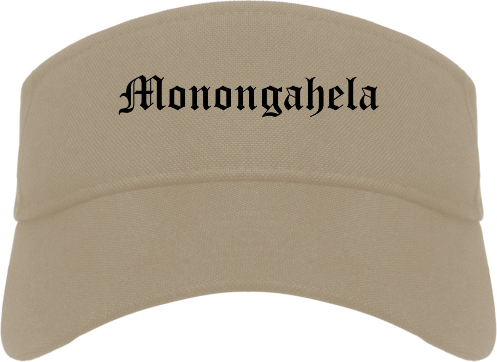 Monongahela Pennsylvania PA Old English Mens Visor Cap Hat Khaki