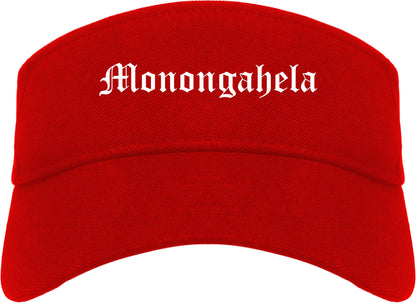 Monongahela Pennsylvania PA Old English Mens Visor Cap Hat Red