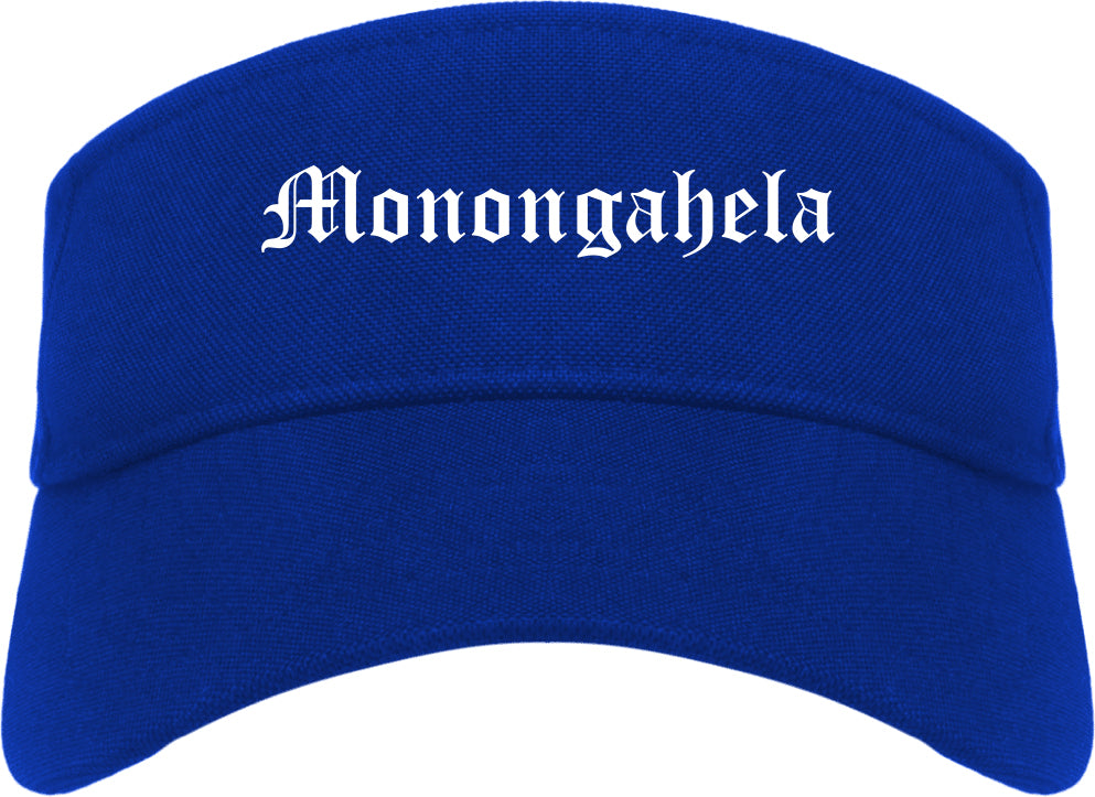 Monongahela Pennsylvania PA Old English Mens Visor Cap Hat Royal Blue