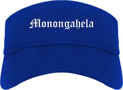 Monongahela Pennsylvania PA Old English Mens Visor Cap Hat Royal Blue