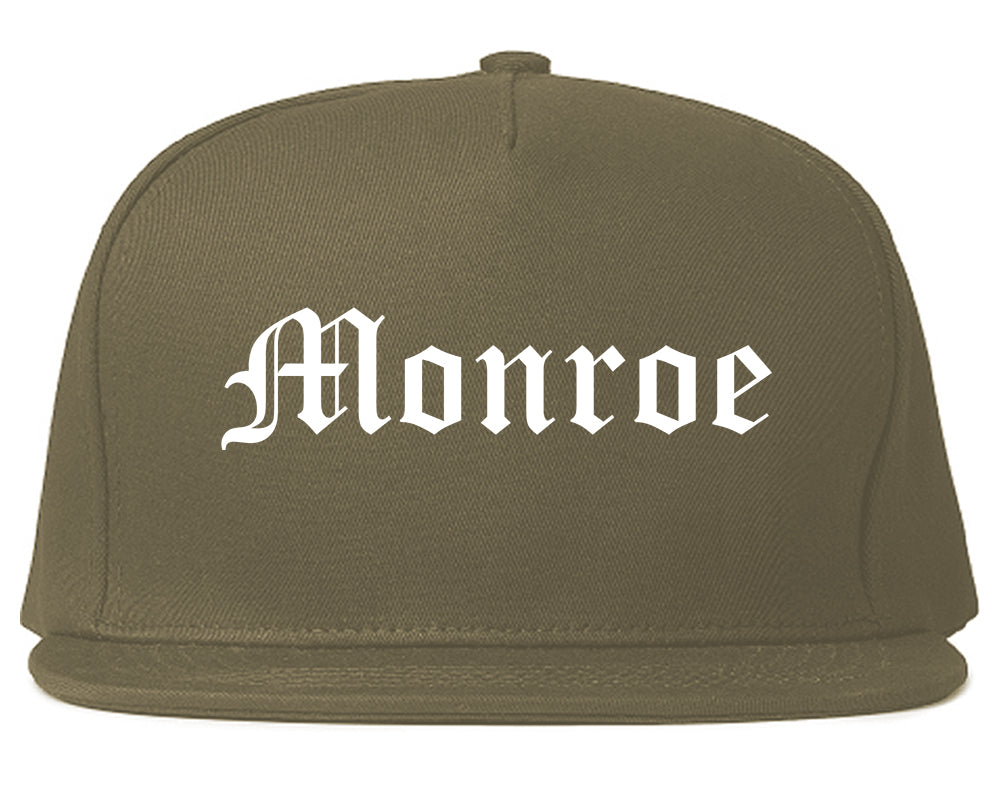 Monroe Georgia GA Old English Mens Snapback Hat Grey
