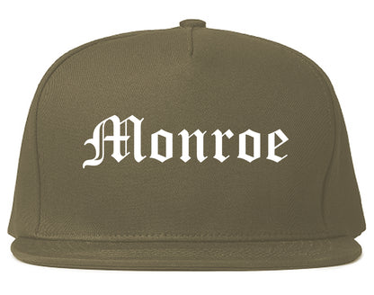 Monroe Louisiana LA Old English Mens Snapback Hat Grey