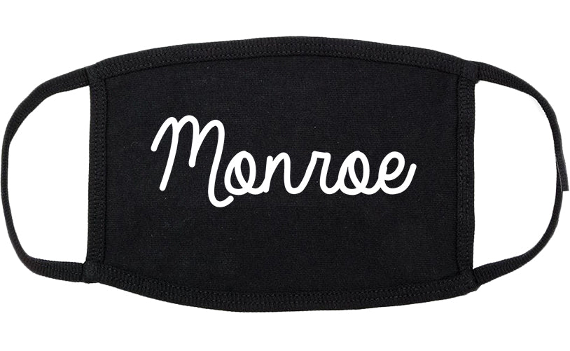 Monroe Louisiana LA Script Cotton Face Mask Black