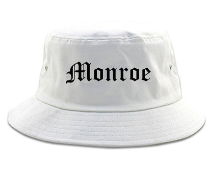 Monroe Louisiana LA Old English Mens Bucket Hat White