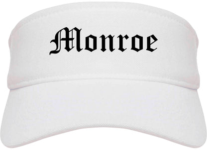 Monroe Michigan MI Old English Mens Visor Cap Hat White