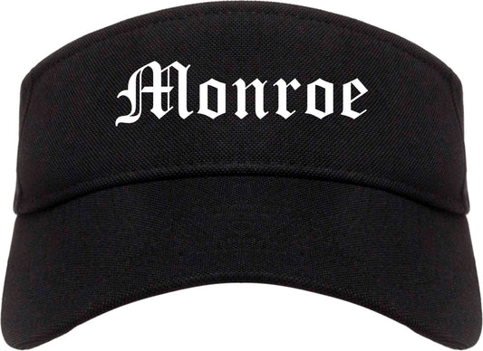 Monroe New York NY Old English Mens Visor Cap Hat Black