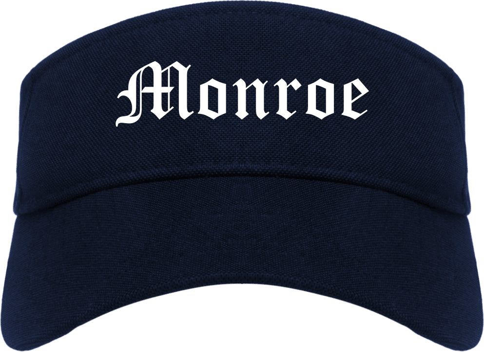 Monroe North Carolina NC Old English Mens Visor Cap Hat Navy Blue