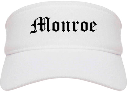 Monroe North Carolina NC Old English Mens Visor Cap Hat White