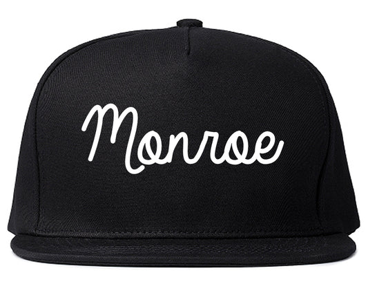 Monroe Ohio OH Script Mens Snapback Hat Black