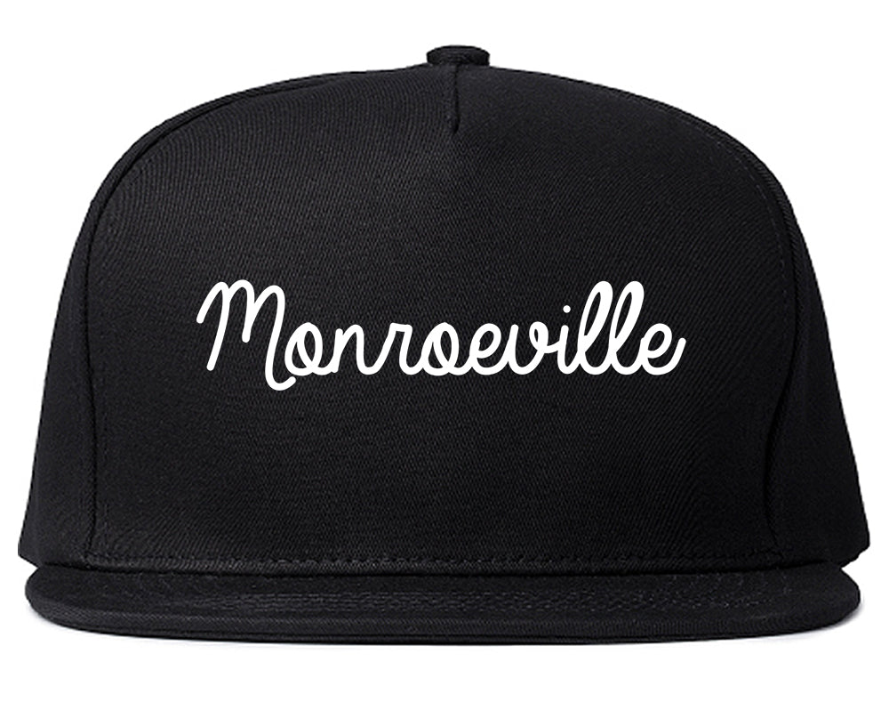 Monroeville Alabama AL Script Mens Snapback Hat Black