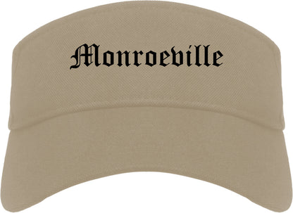 Monroeville Alabama AL Old English Mens Visor Cap Hat Khaki