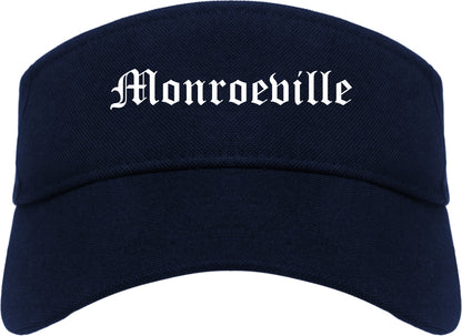 Monroeville Alabama AL Old English Mens Visor Cap Hat Navy Blue