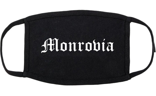Monrovia California CA Old English Cotton Face Mask Black