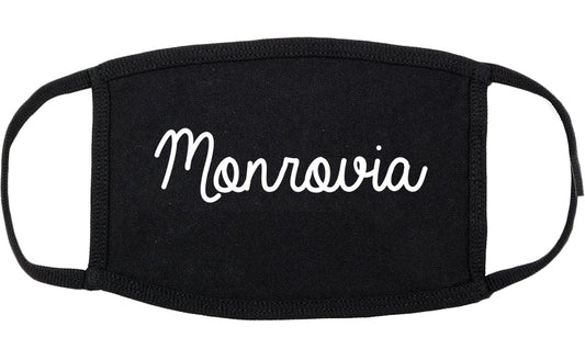 Monrovia California CA Script Cotton Face Mask Black