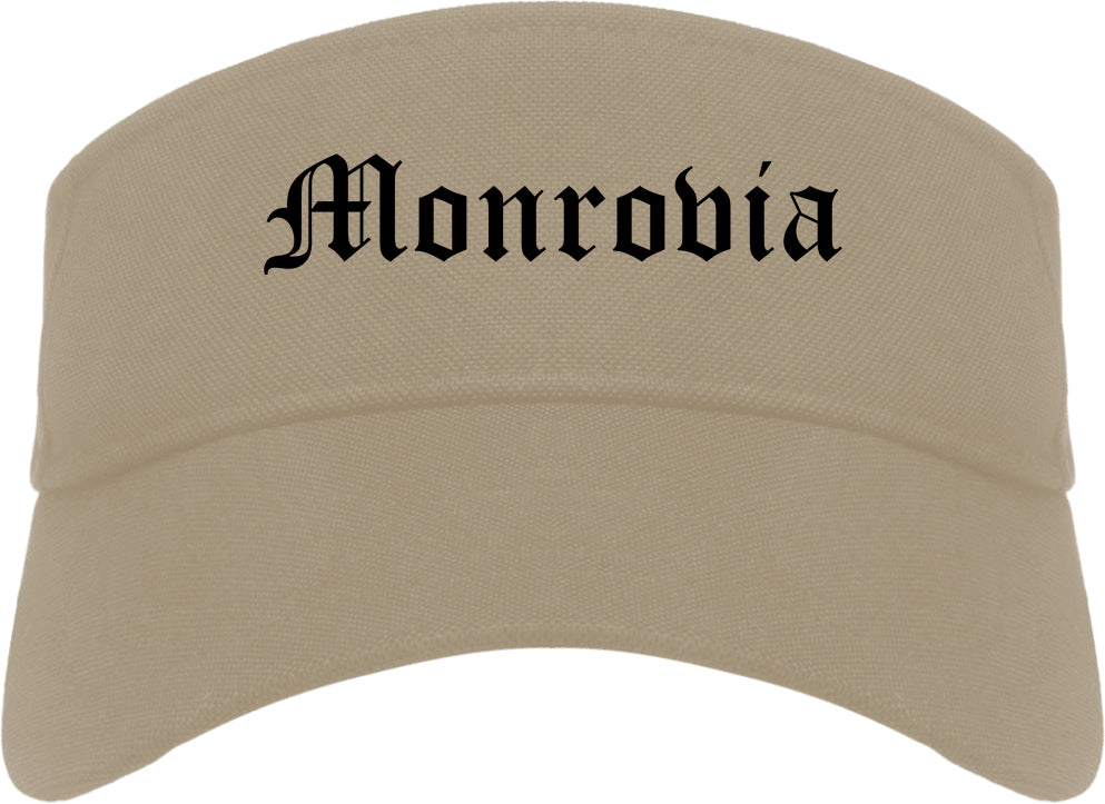 Monrovia California CA Old English Mens Visor Cap Hat Khaki