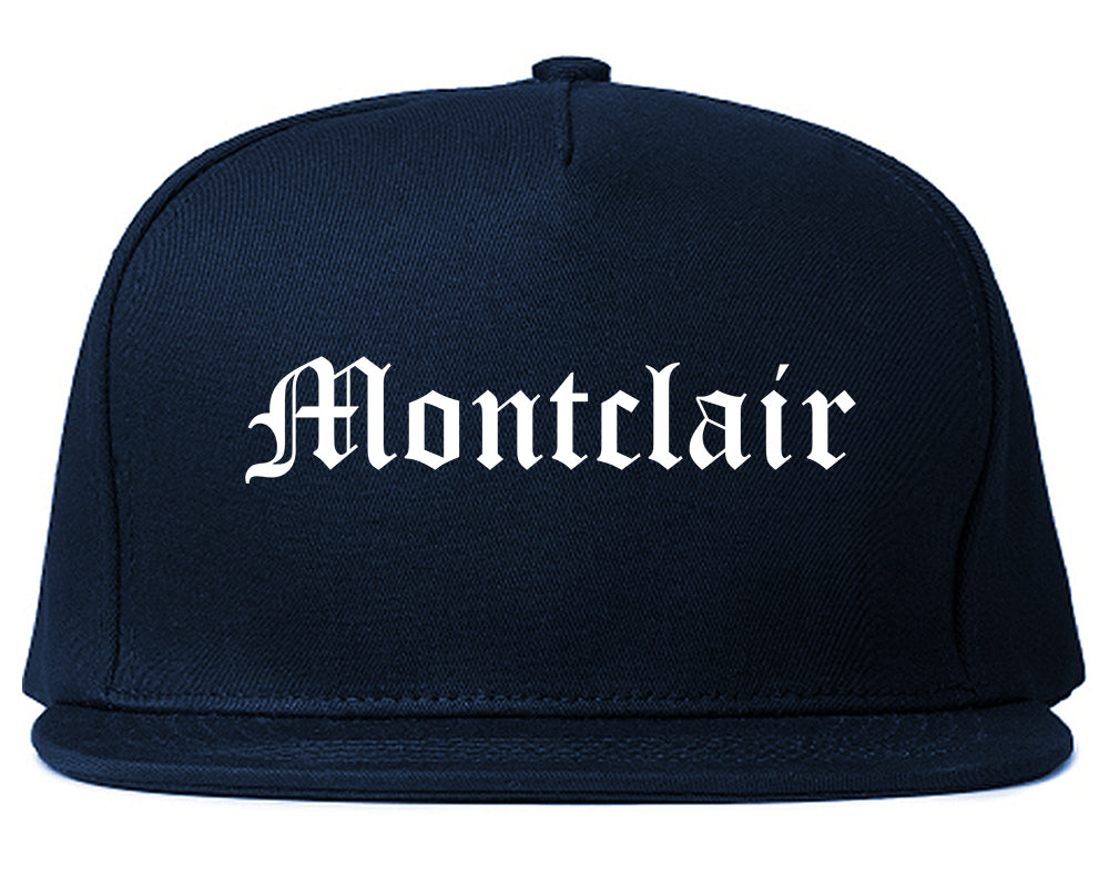 Montclair California CA Old English Mens Snapback Hat Navy Blue